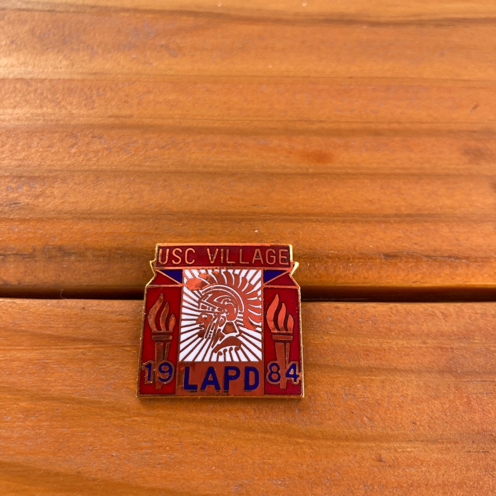 1984 Olympics LAPD USC Village Vintage Lapel Pin, Law Enforcement